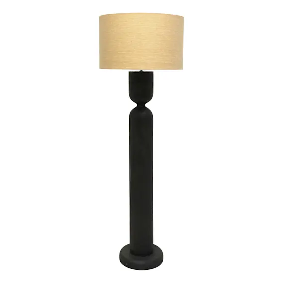 Mila Floor Lamp 28x165cm in Black / Beige