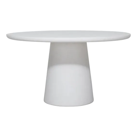 Miami Round Dining Table 140cm in Rendered Concrete White