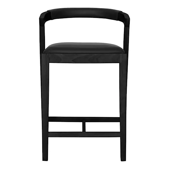 Milan Bar Chair in Leather Black / Black