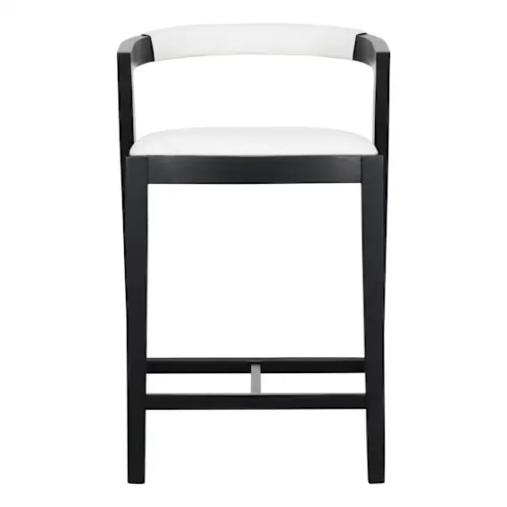 Milan Bar Chair in Leather White / Black