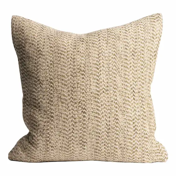 Midori Feather Fill Cushion 50x50cm in Green / Off White