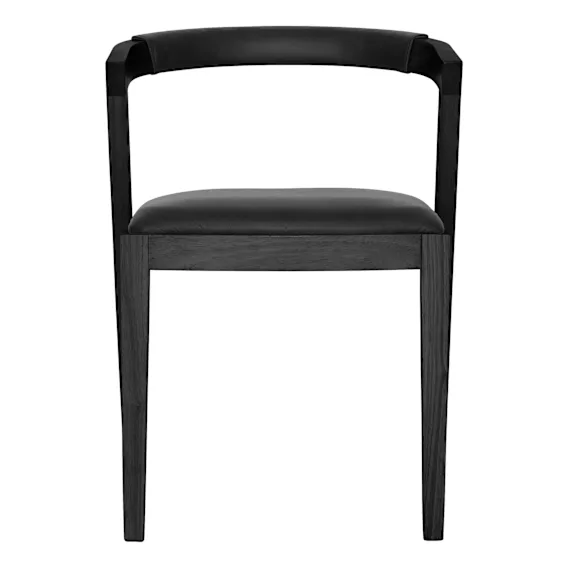 Milan Dining Chair in Leather Black / Black