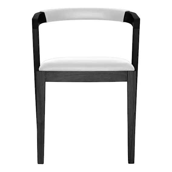 Milan Dining Chair in Leather White / Black