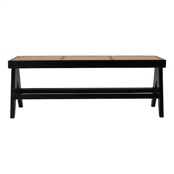 Modero Bench in Rattan / Black Frame