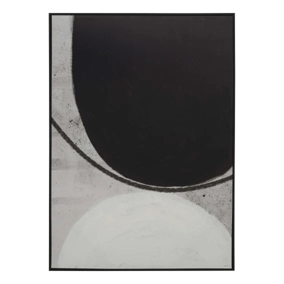 Monochrome Curves 1 Box Framed Canvas in 104x144cm
