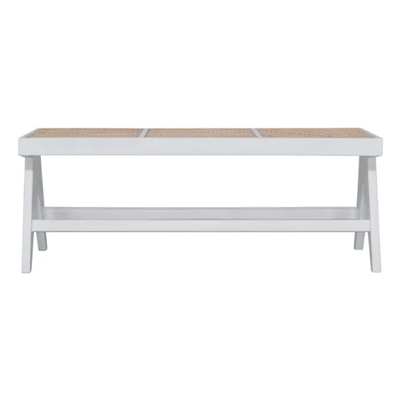 Modero Bench in Rattan / White Frame