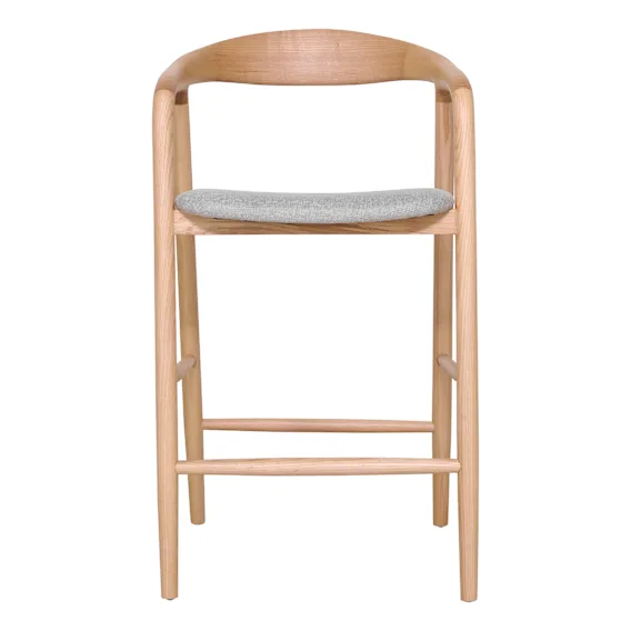 Moreno Bar Chair in Belfast Grey / Ash Natural