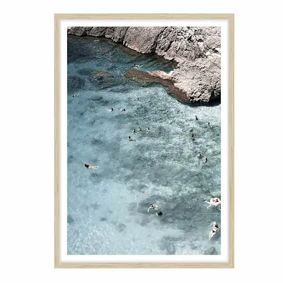Ocean Bliss Blu Framed Print in 118 x 165cm
