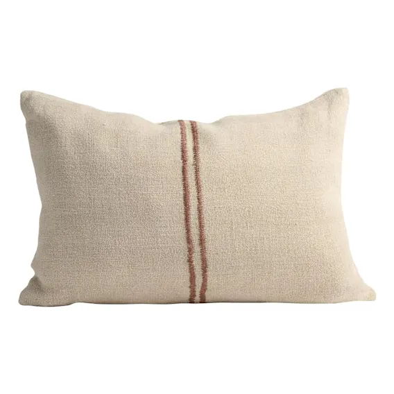 Orion Feather Fill Cushion 40x60cm in Natural/Chocolate