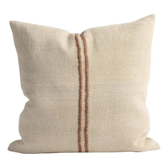 Orion Feather Fill Cushion 50x50cm in Natural/Chocolate