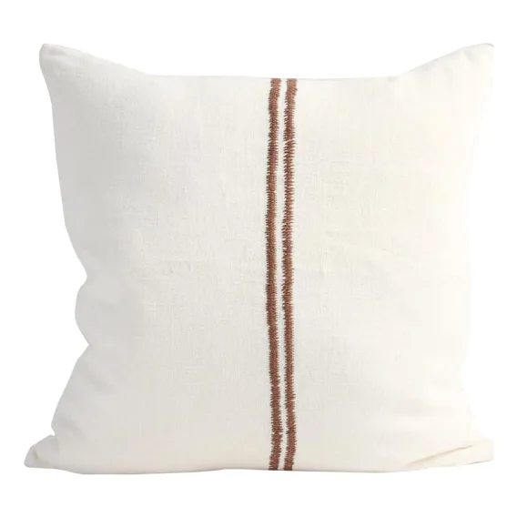 Orion Feather Fill Cushion 50x50cm in Off White/Chocolate