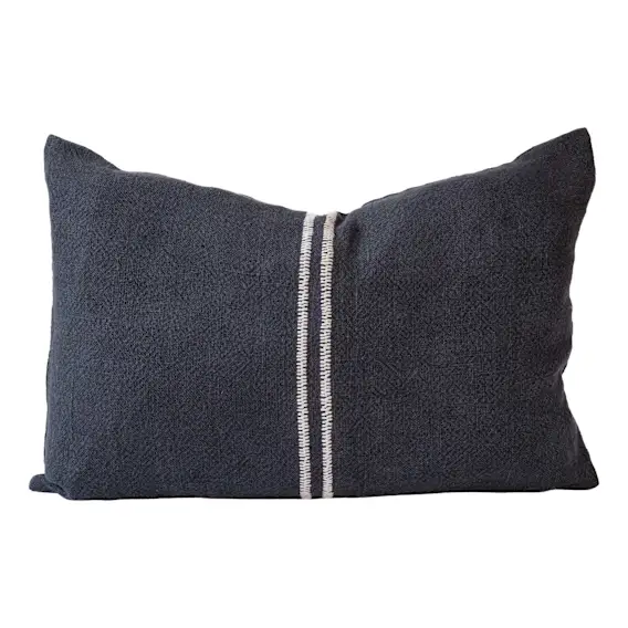 Orion Feather Fill Cushion 60x40cm in Midnight /White