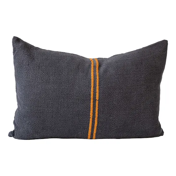 Orion Feather Fill Cushion 60x40cm in Midnight / Mustard