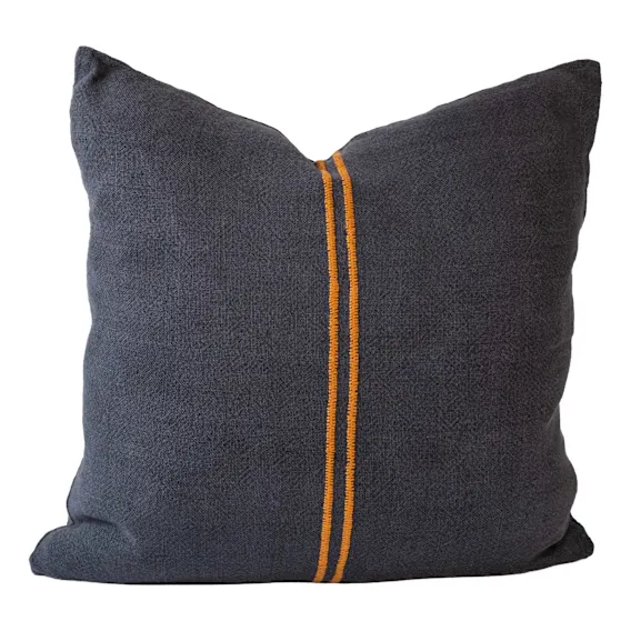 Orion Feather Fill Cushion 50x50cm in Midnight / Mustard