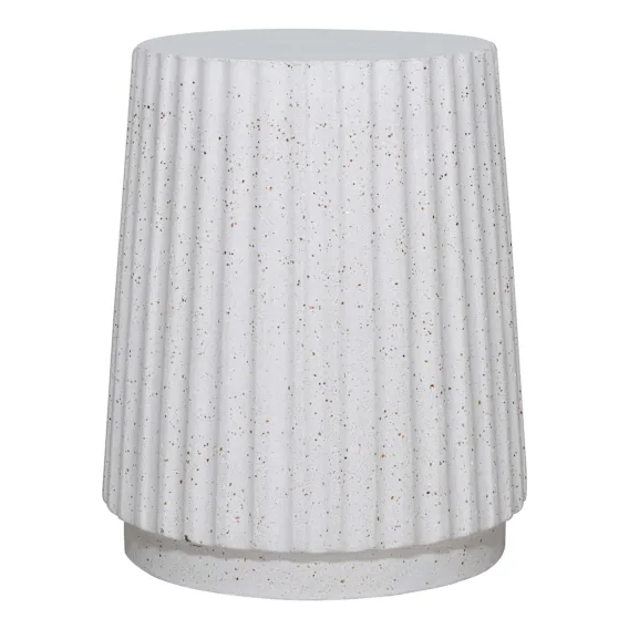 Otto Side Table 37.5x45 in Cement / Fibreglass White Terrazzo