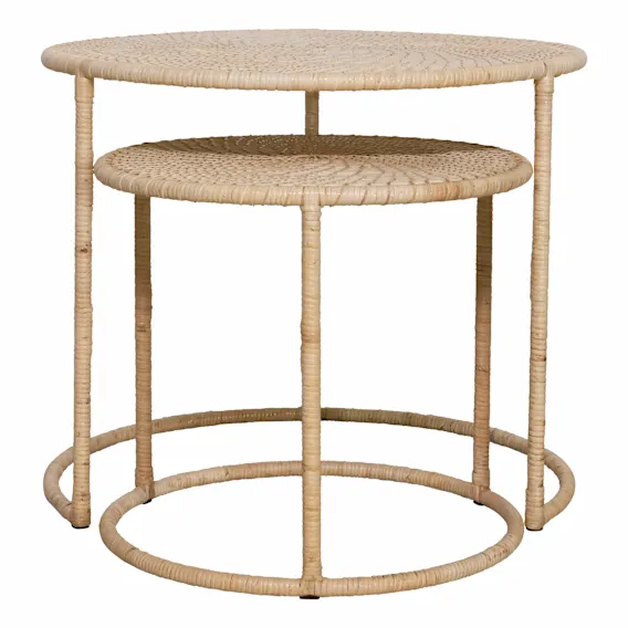Owen Nest of Tables in Natural Rattan