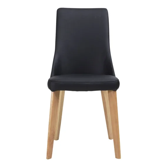 Panama Dining Chair in Leather Black / Clear Lacquer