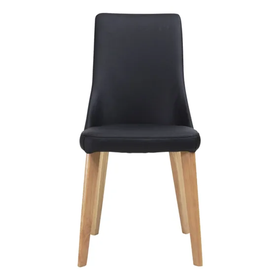 Panama Dining Chair in Leather Black / Clear