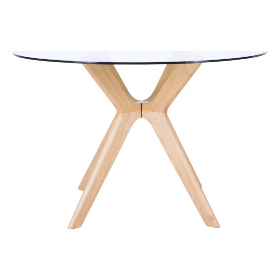 Padma Round Dining Table 100cm in Glass / Clear Lacquer