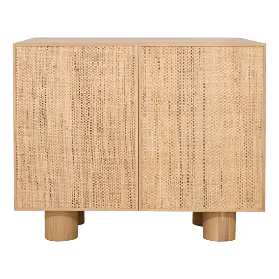 Pablo Buffet 90cm in Light Wash Oak / Raffia