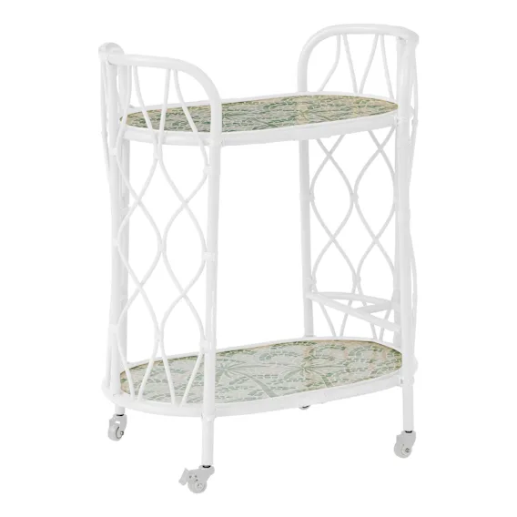 Palma Bar Cart 74x90cm in White