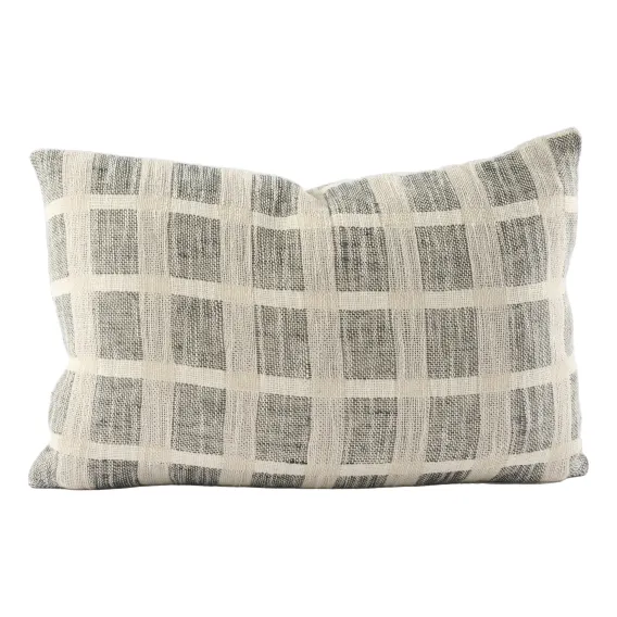 Petra Feather Cushion 40x60cm in Black/Natural