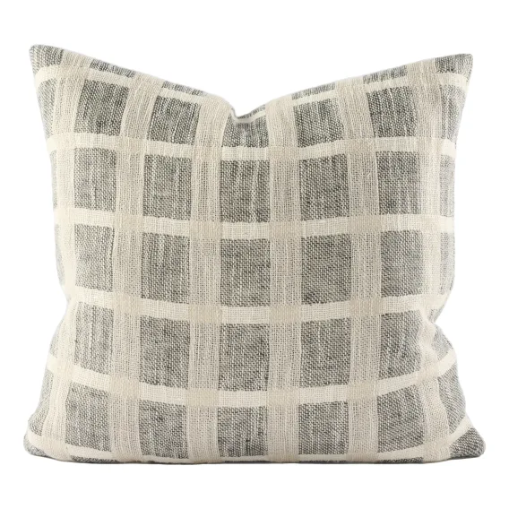 Petra Feather Cushion 50x50cm in Black/Natural