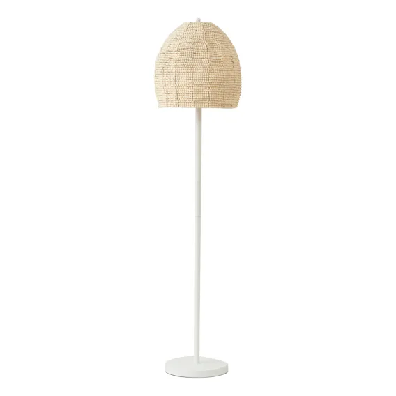Perline Floor Lamp 38.5x160cm in Natural / White