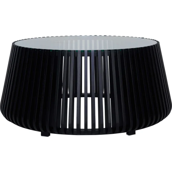 Pila Round Coffee Table 95cm in Black / Glass