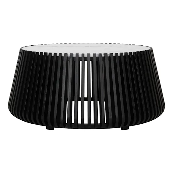 Pila Round Coffee Table 95cm in Carrara Marble / Black