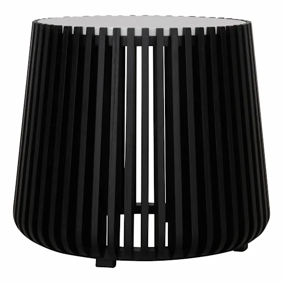 Pila Round Side Table 60cm in Carrara Marble / Black