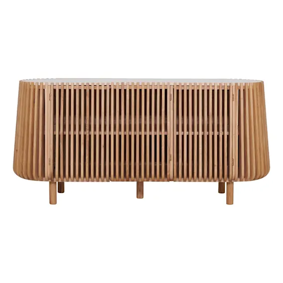 Pila Buffet 160cm in American Oak / Italian Travertine