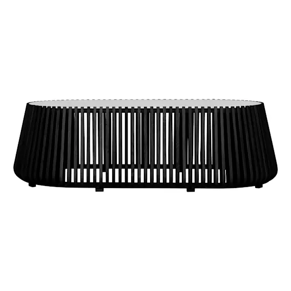 Pila Oval Coffee Table 140cm in Carrara Marble / Black