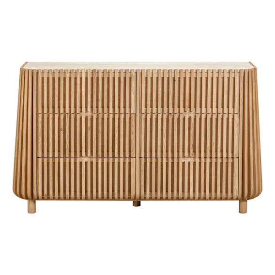 Pila Dresser in American Oak / Italian Travertine