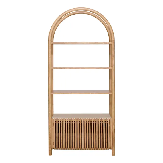 Pila Shelf Unit in American Oak / Italian Travertine