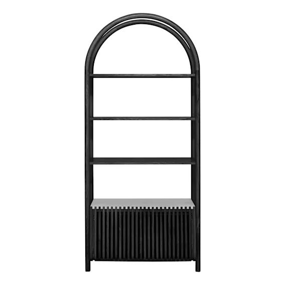 Pila Shelf Unit in Black / Carrara Marble
