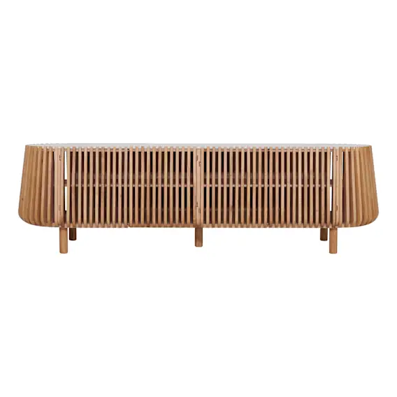 Pila Entertainment Unit 200cm in American Oak / Carrara Marble