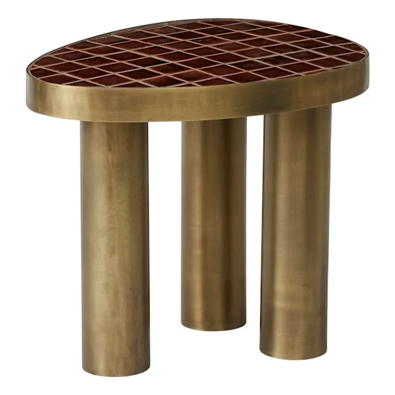 Pietro Side Table in Gold / Red