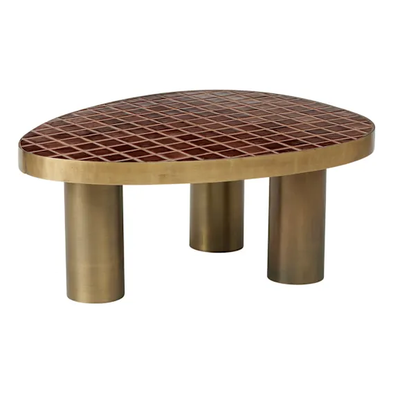 Pietro Coffee Table in Gold / Red