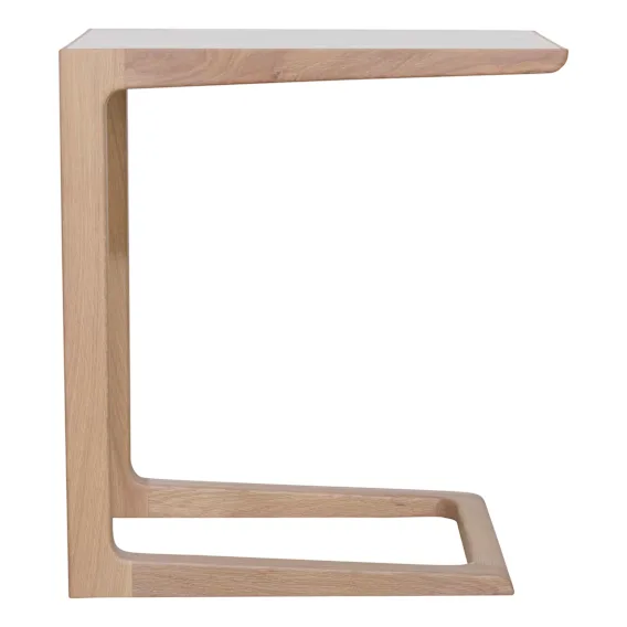 Poppy Side Table in Soap Wash Oak / Italian Travertine