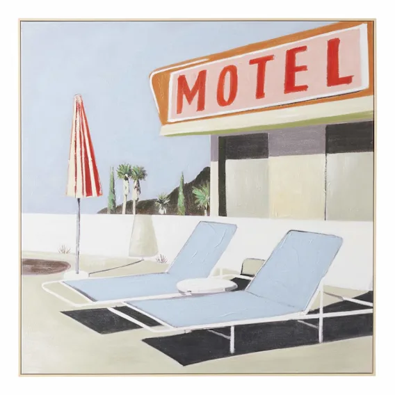 Poolside Box Framed Canvas in 100 x 100cm