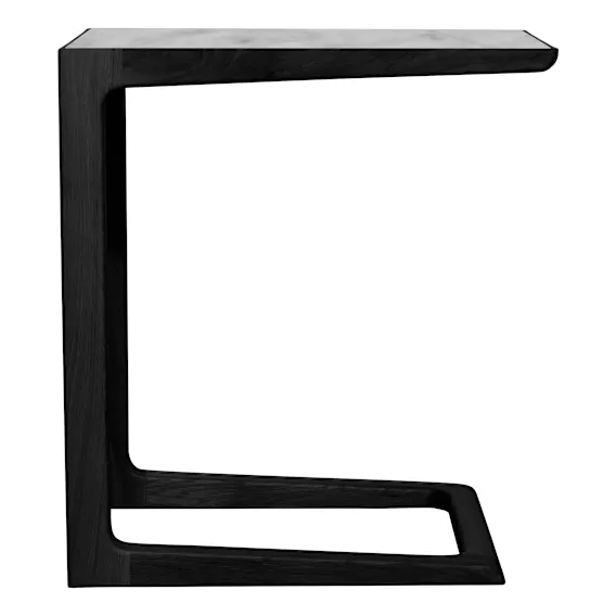 Poppy Side Table in Carrara Marble / Black