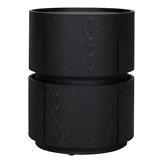 Polar Bedside Table in Black Oak