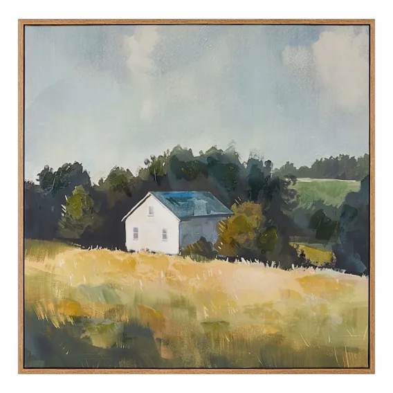 Prairy House Box Framed Canvas in 60 x 60cm