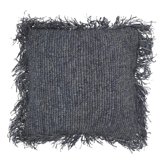 Raffia Cushion Cover 60x60cm in Grey