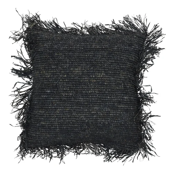 Raffia Cushion Cover 60x60cm in Blackwash