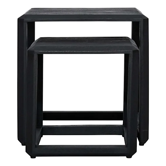 Raja Nest of Tables in Mangowood Sandblast Black