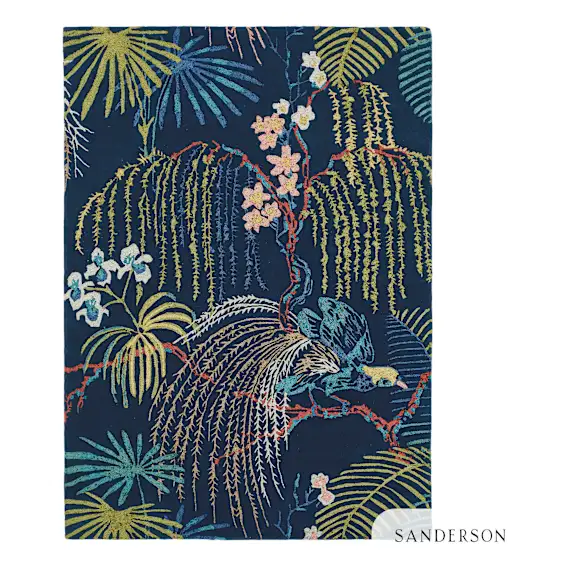 Rainforest Tropical Night Rug 140x200cm in Navy