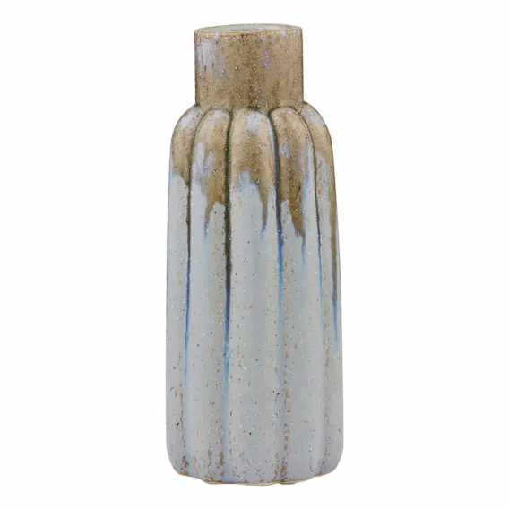 Rani Vase Large 11.5x28cm in Blue / Natural