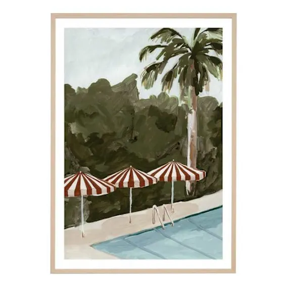 Resort Umbrellas 2 Framed Print in 45 x 62cm